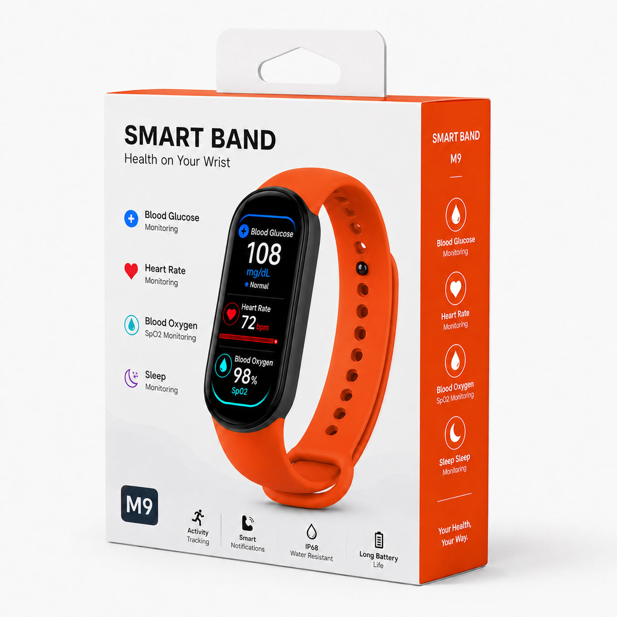 🔥80% OFF Launch Offer 🏆 2026 Pryxo™ M9 Non-Invasive Smart Band 📈12 health reports - No-Prick