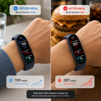 🔥80% OFF Launch Offer 🏆 2026 Pryxo™ M9 Non-Invasive Smart Band 📈12 health reports - No-Prick